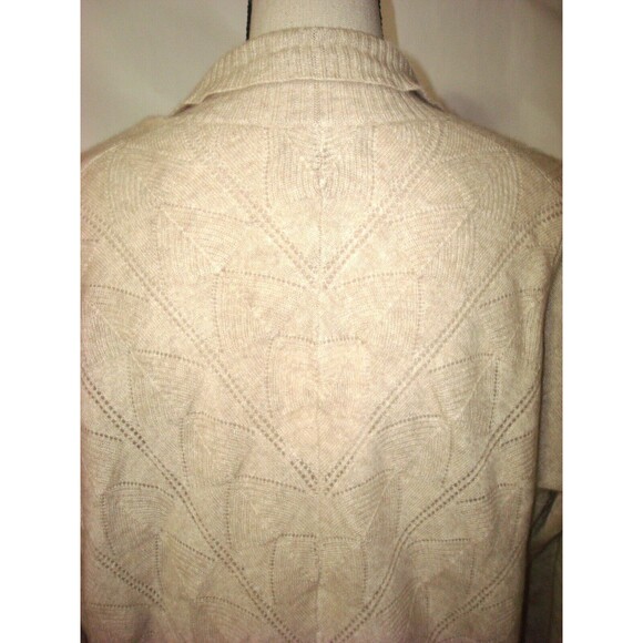 NWT New Women 3X 2X Ryllace Plus 100% Cashmere Cardigan Sweater Tan Beige Button - Picture 3 of 5